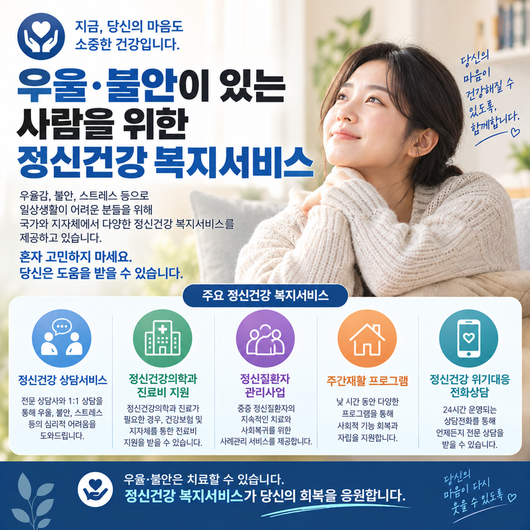 우울·불안을 위한 정신건강 복지서비스 안내 썸네일